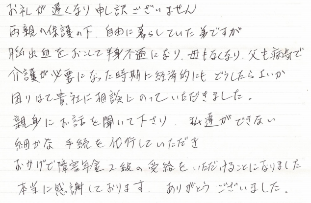 脳出血　50代　男性